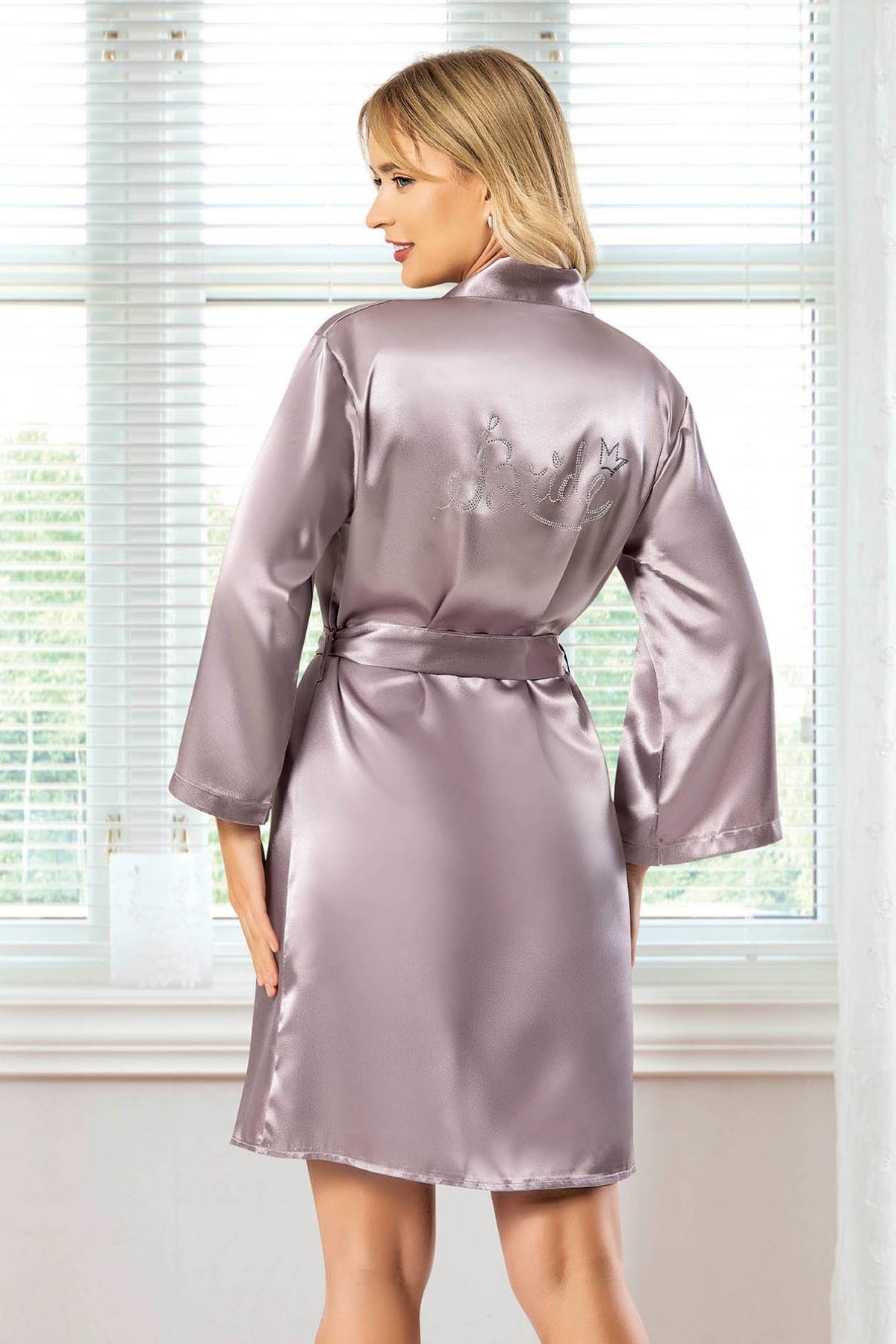 Elegant Satin Bridal Dressing Gown - 5909